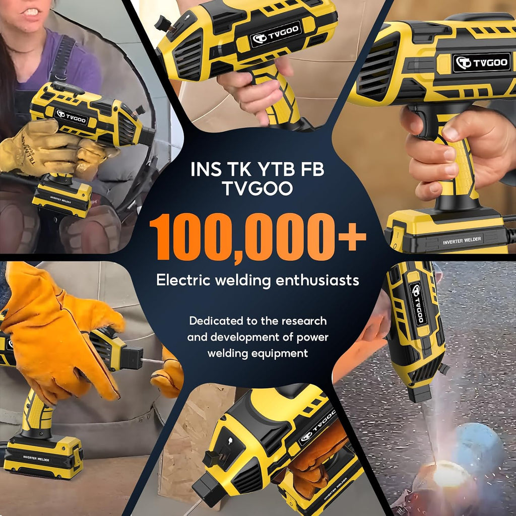 Portable Handheld Welding Machine - 110V IGBT Inverter Handheld Welder, 20-120A Portable ARC Welder with 5 Variable Current Adjustments,Hot Start & Anti-Stick for 3/32'-1/8' Welding Rods(Yellow)