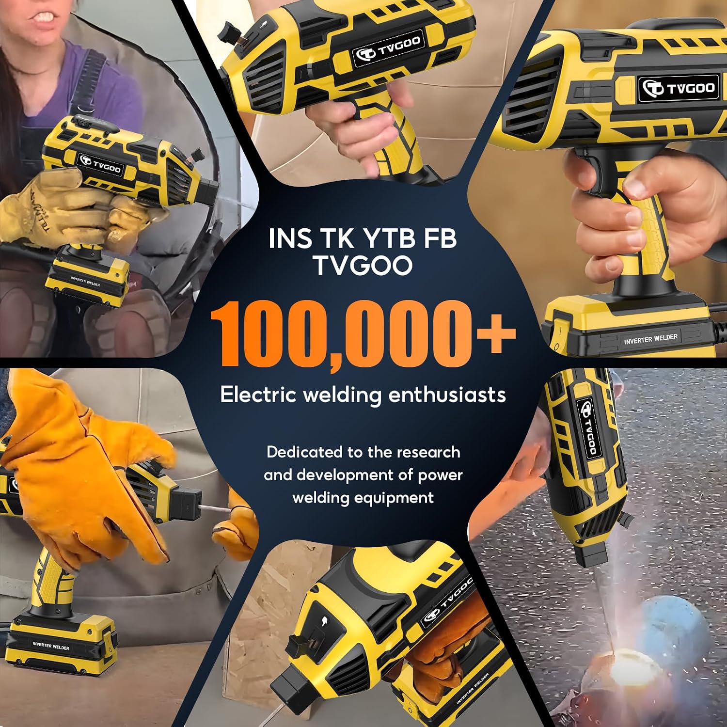 Portable Handheld Welding Machine - 110V IGBT Inverter Handheld Welder, 20-120A Portable ARC Welder with 5 Variable Current Adjustments,Hot Start & Anti-Stick for 3/32'-1/8' Welding Rods(Yellow)