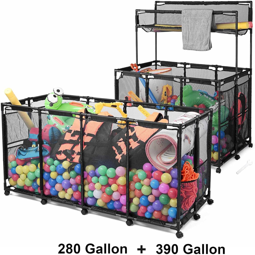 Yescom 2 Pack Pool Float Storage Bin Basket for Toy Raft Noodles Waterproof Large Outdoor Patio Black 2026