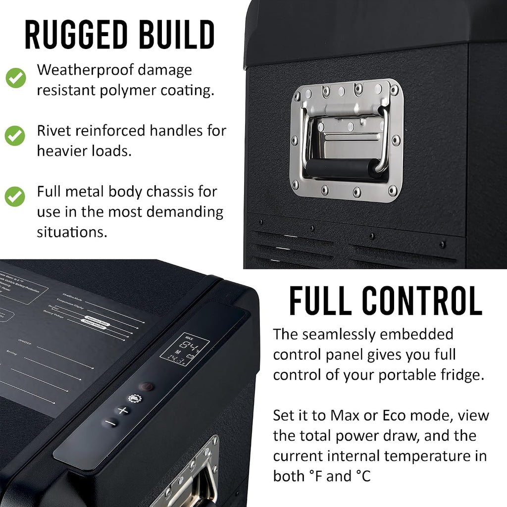 Explorer Bear 12 Volt Refrigerator 12V Car Fridge 12/24V DC 110-240V AC Portable Freezer Compressor Cooler 0℉-50℉ 3-Year Warranty for Truck Van RV SUV Boat Trailer Travel Road Trips Camping…