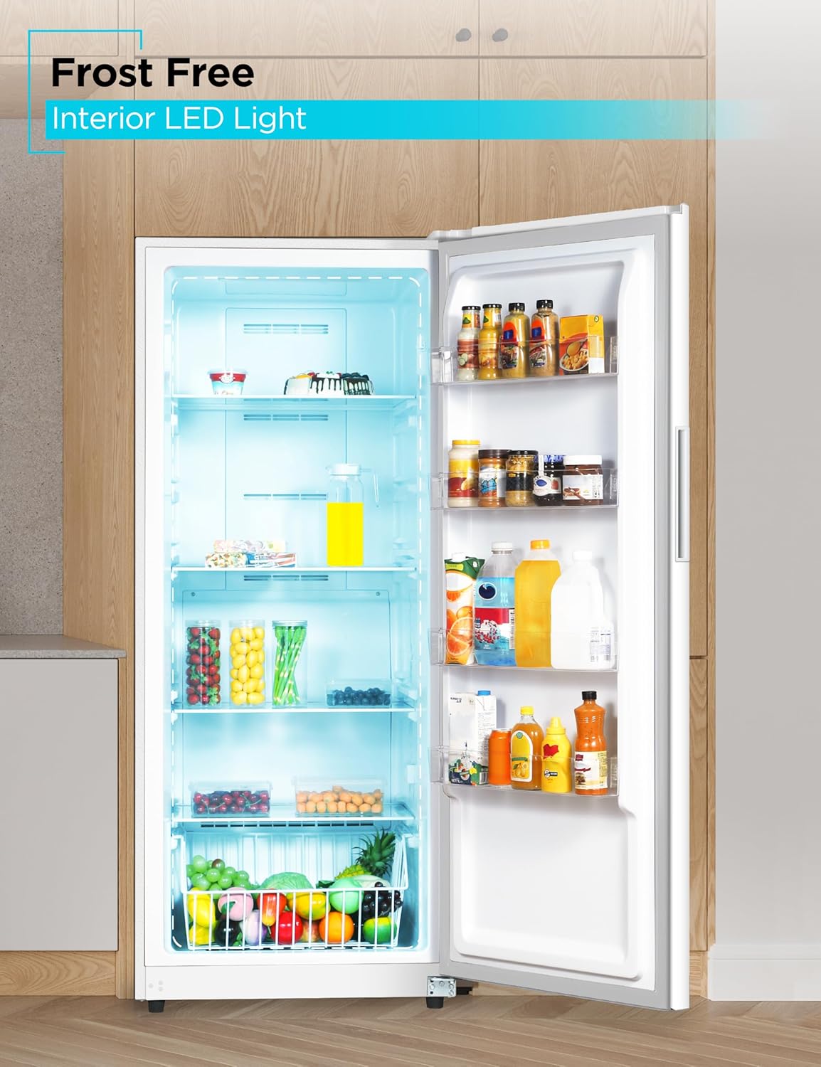 BLACK+DECKER 14 Cu. Ft. Convertible Freezer Refrigerator, Upright Freezer with Glass Shelves, ENERGY STAR rated, Frost Free, BUC1400XW, White