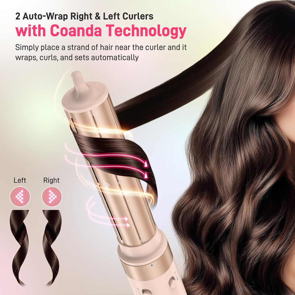 5 in 1 Dual Voltage Hair Styler, 110000 RPM Ultra-Fast Drying, Automatic Hot-Air Curling, Smooth Straightening