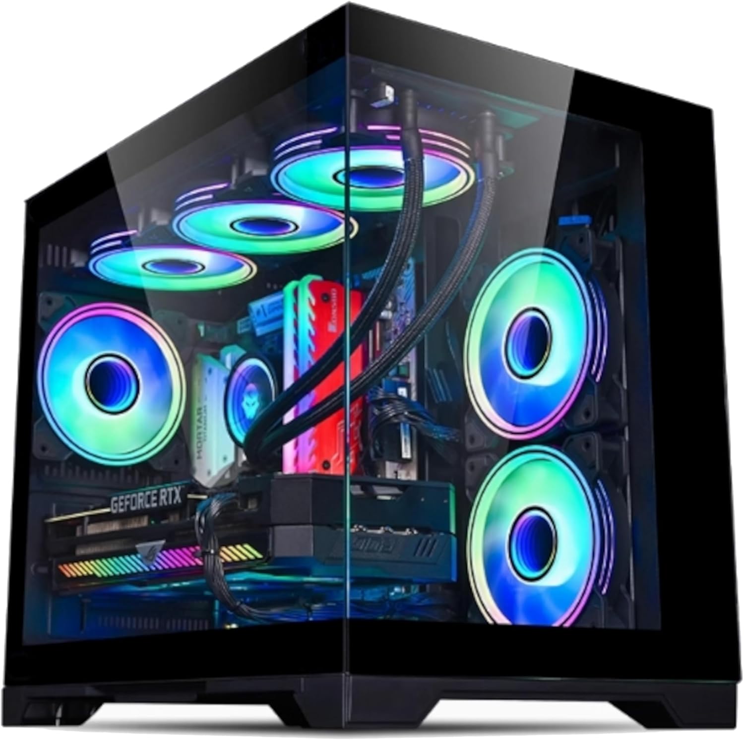 Gaming PC – Ryzen 7 5800X up to 4.7GHz, RTX 5060, 32GB RAM, 1TB NVMe SSD, WiFi 6 & BT5.4, 9× ARGB Fans, Windows 11 Pro, RGB Keyboard & Mouse, 650W PSU