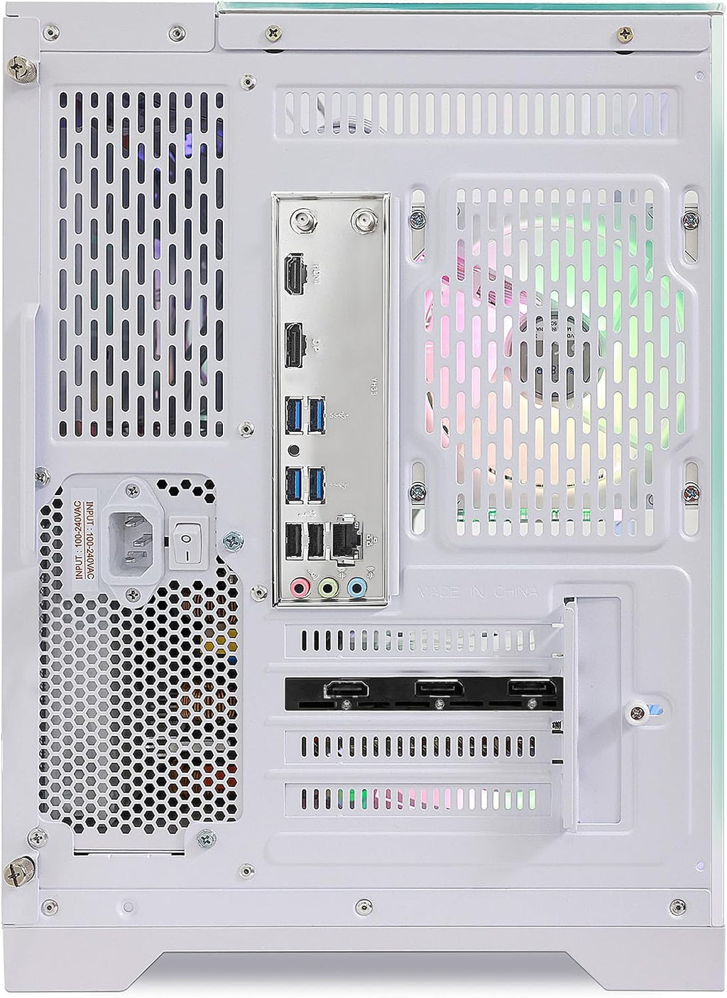 Curved Pannel Gaming PC - AMD Ryzen 7 7800X3D 8-Core 4.2 GHz - GeForce RTX 5060 8GB -32GB DDR5 6000MHZ RAM - 1TB PCIe SSD - WiFi &Bluetooth - RGB Fans-Windows 11, Desktop Computer-White