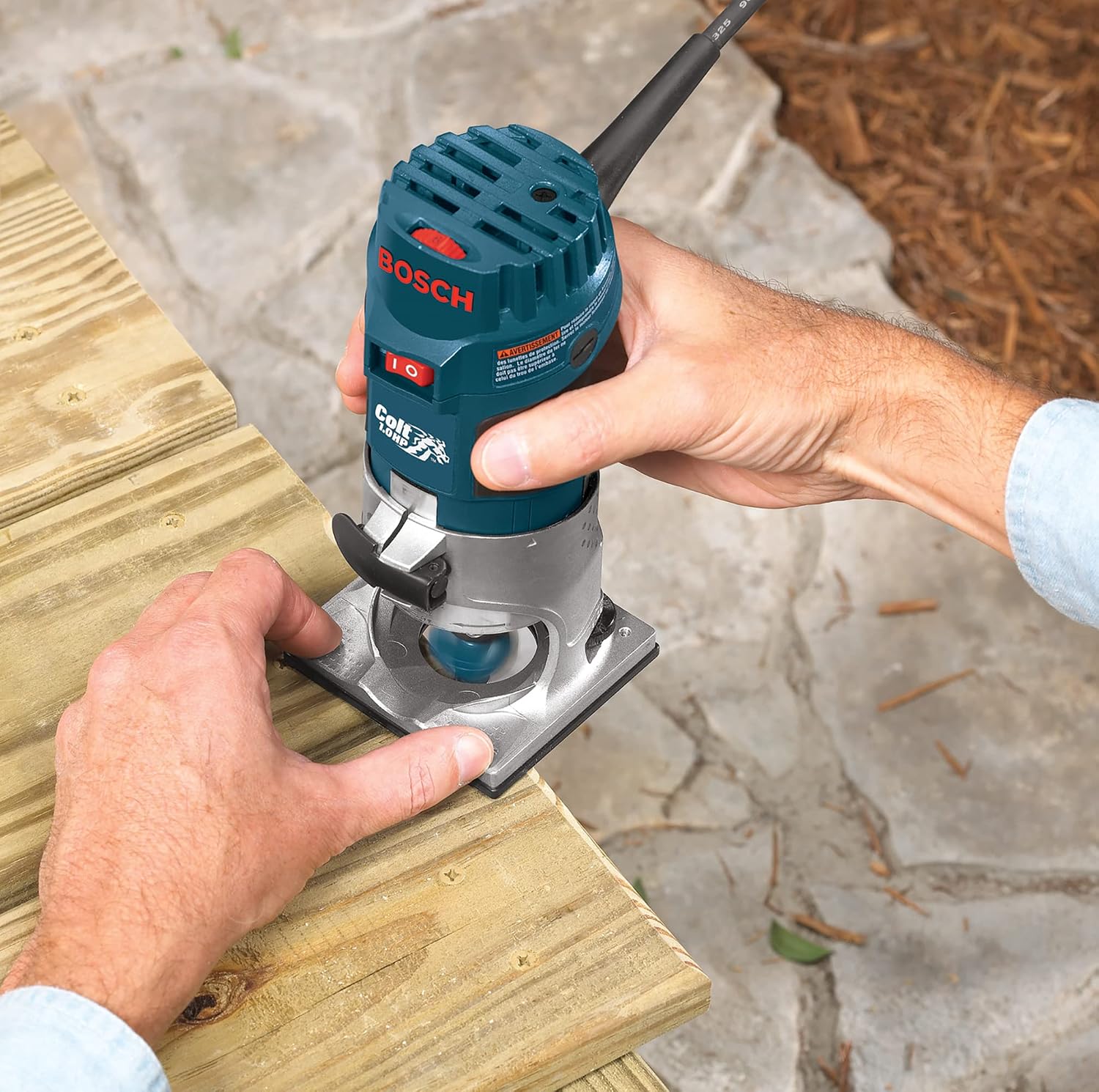 BOSCH PR20EVS Colt 1.0 HP Variable-Speed Palm Router - 5.6 Amp Motor, Soft Start, Constant ResponsCircuitry, Ergonomic Grip, Rugged Aluminum Base, Fixed, Quick-Clamp System, 1/4' Collet