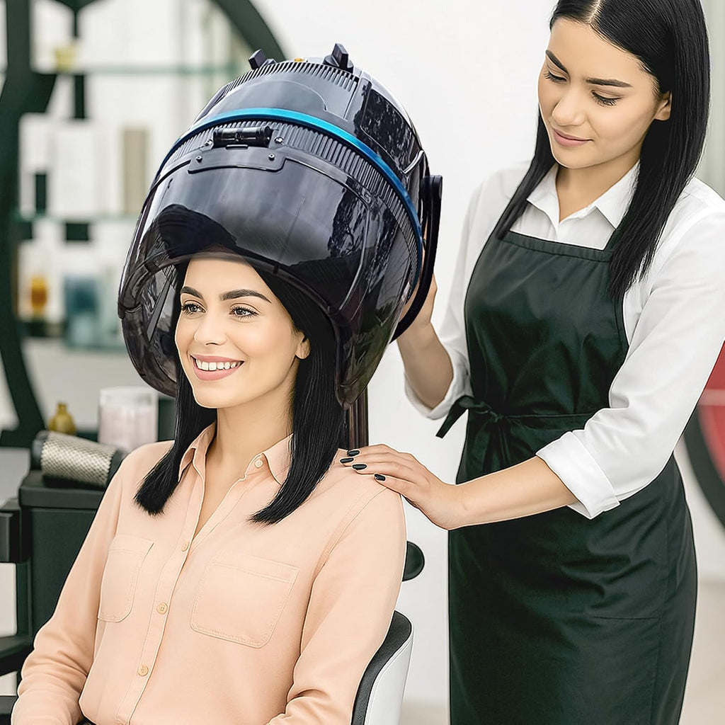 1300W Adjustable Hooded Hair Dryer Professional Stand Up Bonnet Hair Dryer Salon Equipment with Rolling Base for Home Hair Drying