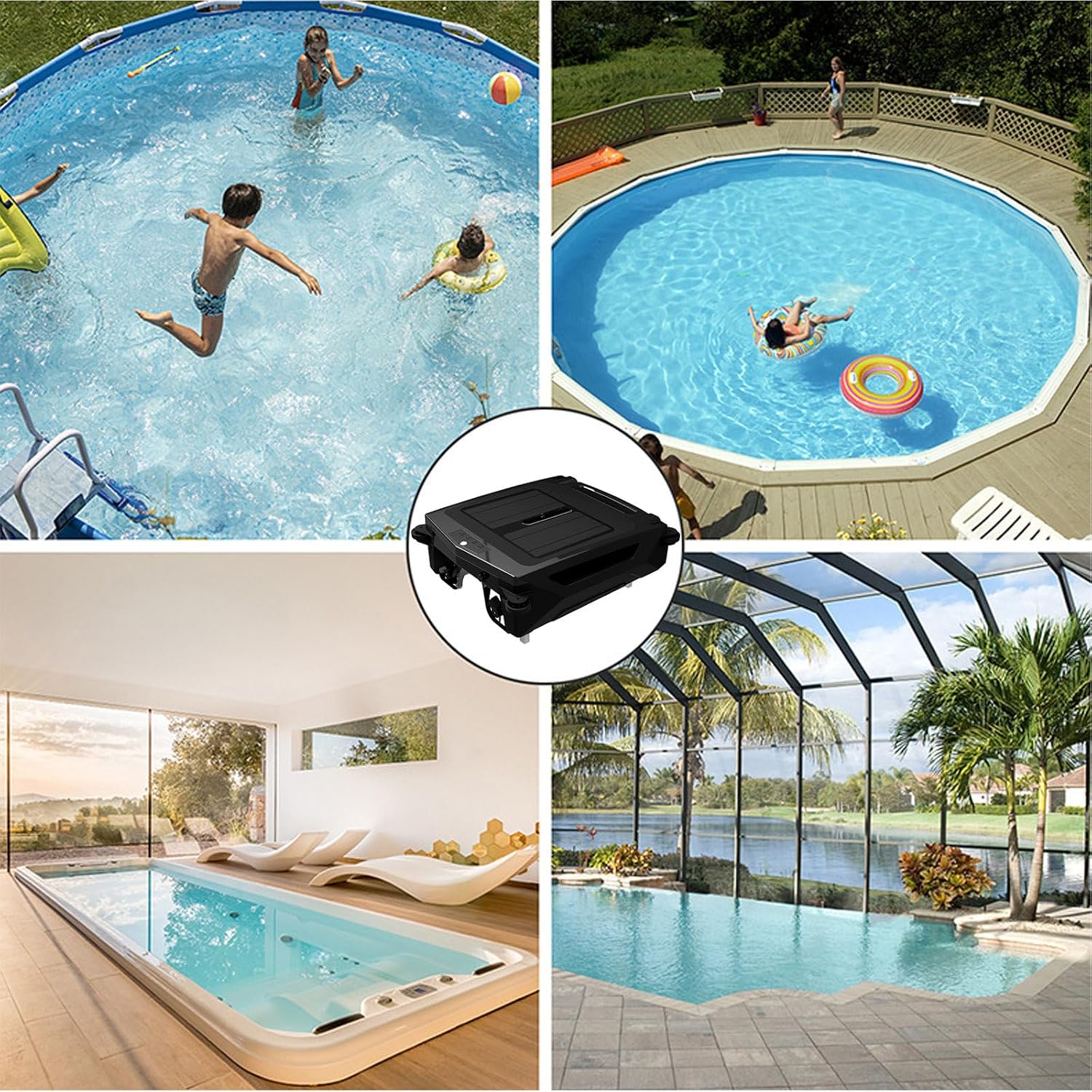 Pool Skimmer Robot with Solar Panel Automatically Design, Pool Skimmer Robotic, Twin Motors Automatic Pool Skimmer (Skimmer with Solar Panel),APP-Control