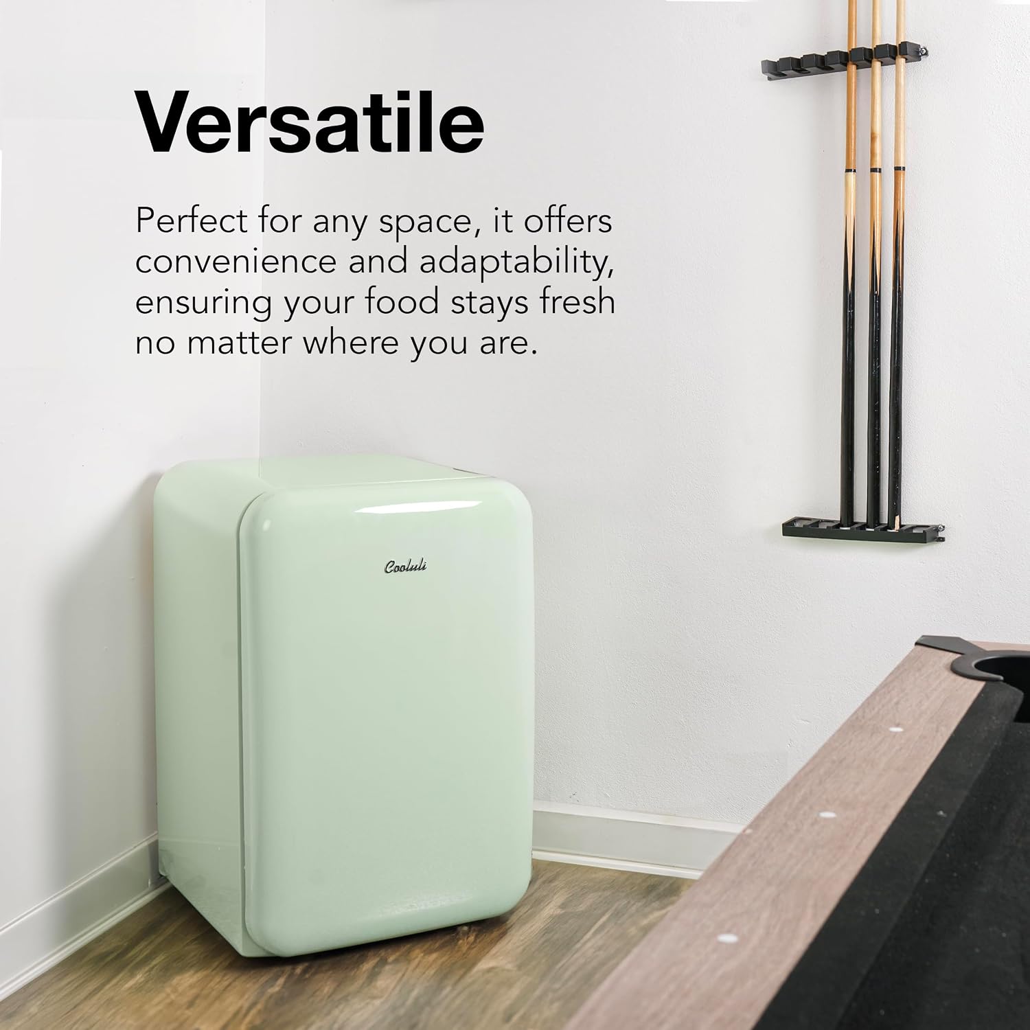 Cooluli Curve 3.8 cu ft Mini Fridge with Freezer - Small Refrigerator for Bedroom, Office, Dorm Room (Green, 3.2 cu.ft Refrigerator, 0.6 Freezer)