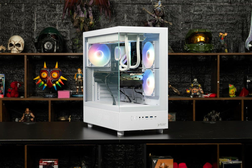 Skytech Azure Gaming PC Desktop, Ryzen 7 7800X3D 4.2 GHz (5GHz Turbo Boost), NVIDIA RTX 5070 Ti 16GB GDDR7, 1TB Gen4 SSD, 32GB DDR5 RAM 6000 RGB, 850W Gold ATX 3.0 PSU, 360mm ARGB AIO, Wi-Fi, Win 11