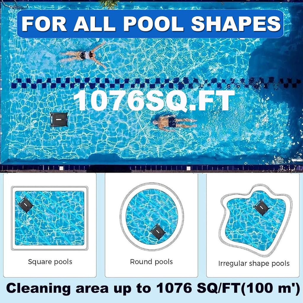 Pool Cleaner Robot Upgrade App,Cordless Solar Ground Pool Skimmer Ai Smart Path Optimization&99.9% Debris Removal,Ipx 7 Waterproof Above & Fast Dual Charging,4.1l Waste Collection Drawer