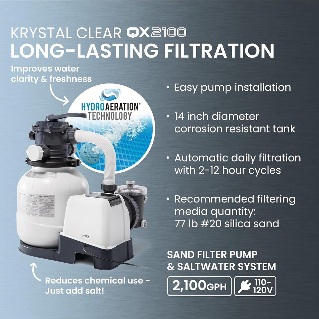 INTEX 26367EH Ultra XTR 24ft x 12ft x 52in Above Ground Swimming Pool Set with Sand Filter Pump and Deluxe Automatic Vacuum Cleaner