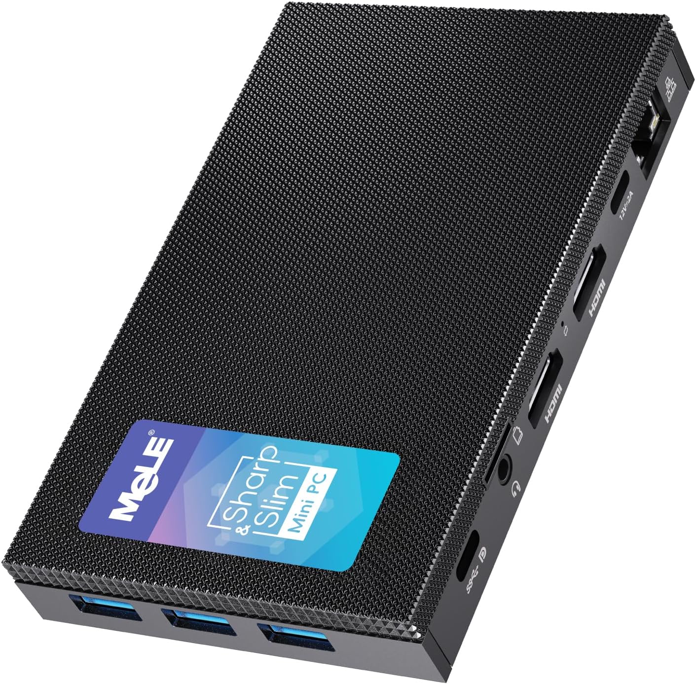 MeLE Quieter3C Fanless Mini PC, Celeron N5105, 8GB RAM, 256GB Storage, Full-Function USB-C, WiFi 5, Support Triple Screen Display, Slim Desktop on Industrial, Home, Office