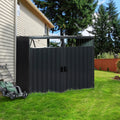 【LuckyNote】 Garbage Bin Shed Stores 2 Trash Cans Metal Outdoor Bin Shed for Garbage Storage,Stainless Galvanized Steel, Bin for Garden Yard Lawn