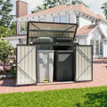 oneinmil Outdoor Storage Shed 5 x 3 FT, Horizontal Metal Shed with Lockable Doors, Waterproof Storage Cabinet with Lid Chain for Trash Can, Toys, Weeding Tools, for Garden, Backyard, Patio