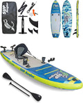 SUP Angler X-Wide Inflatable Fishing Paddle Board with Seat, Choose Accessories Package, Adjustable Fishing Rod Holders, Accessory Ports, Dual Paddle, Quad Bungees, 10'8' X 35'
