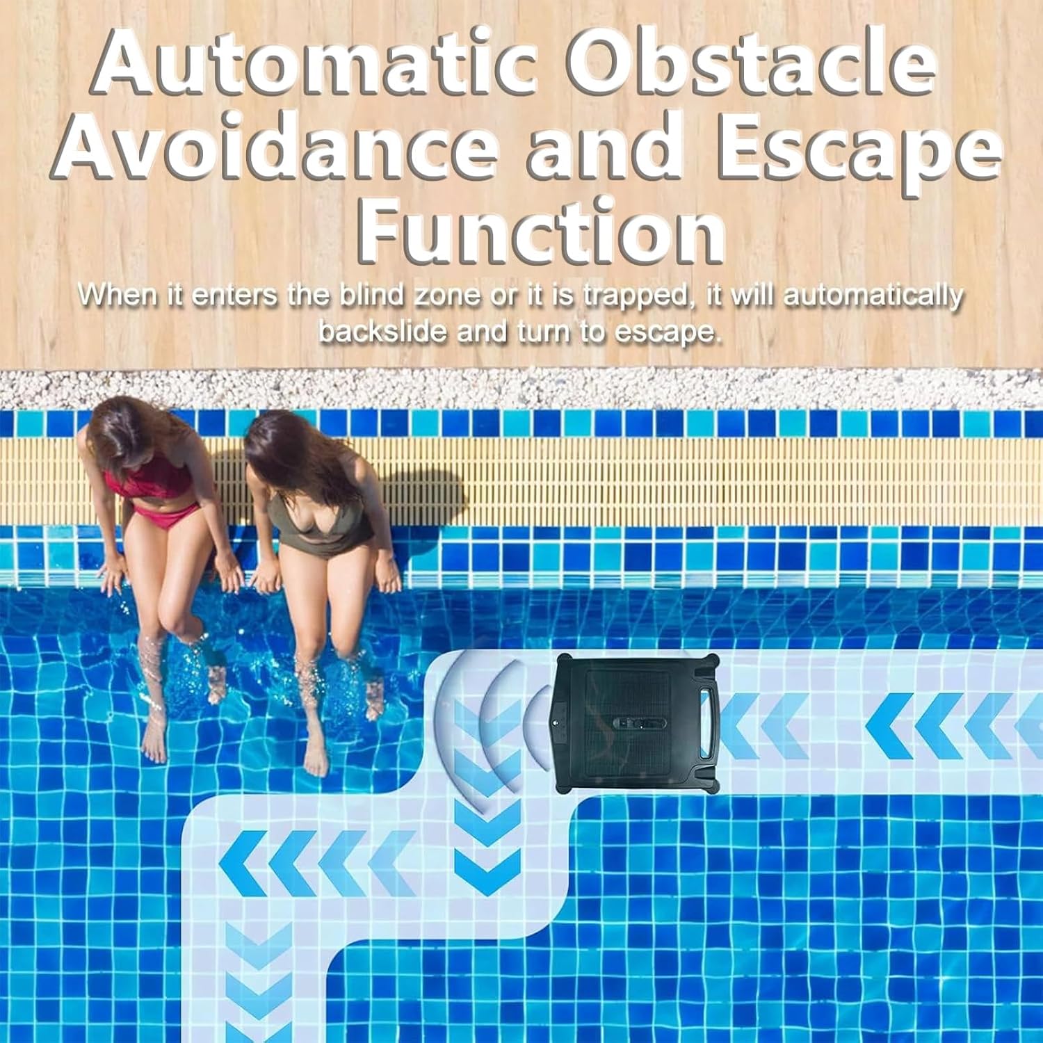 2025 New Upgrade Robotic Solar Pool Skimmer, 24/7 Cleaning, Dual Charging Modes, Smart Obstacle Avoidance, for Most Swimming Pool Types