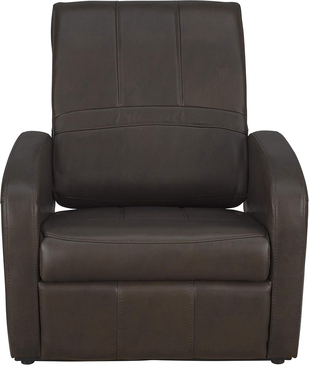 RecPro Charles RV Gaming Chair Ottoman Conversion | Built-in Storage | RV Furniture | Great for Teens | Chestnut