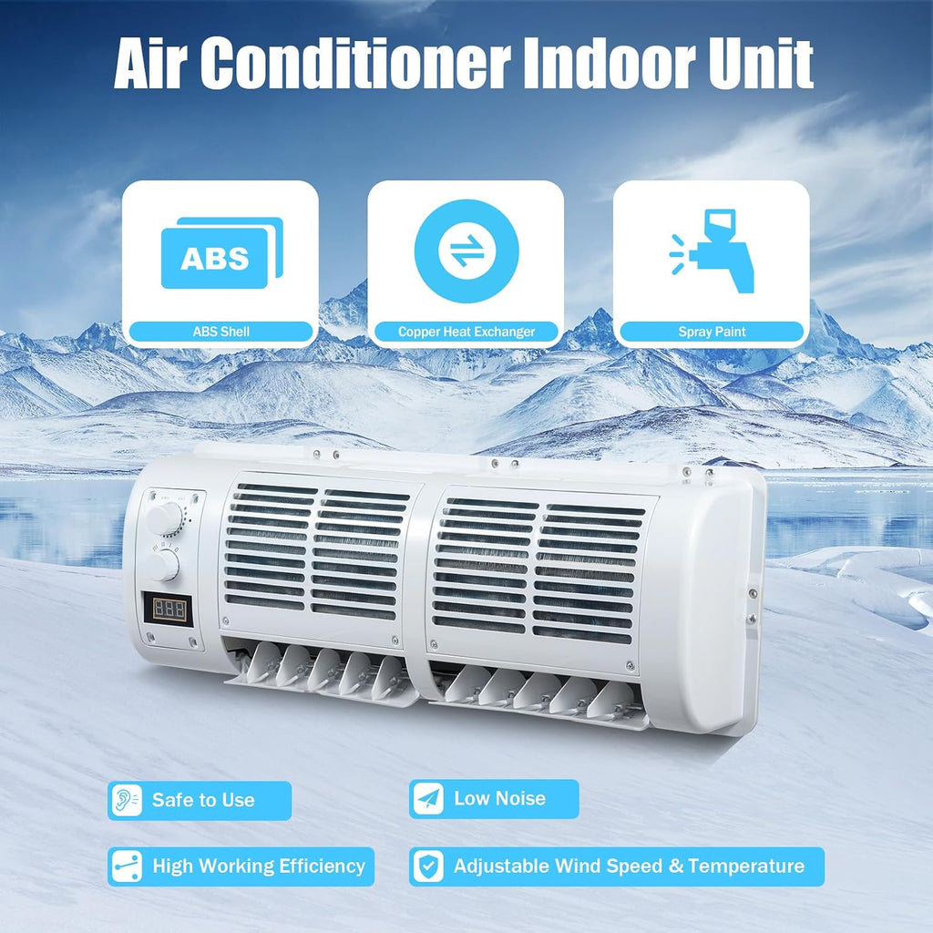 12V 100W Portable Electric Truck Air Conditioner, Wall Mounted Car Air Conditioner Cooling Evaporator, Electric Vehicle Cooling 3 Speed Adjustable Air Conditioners Fan