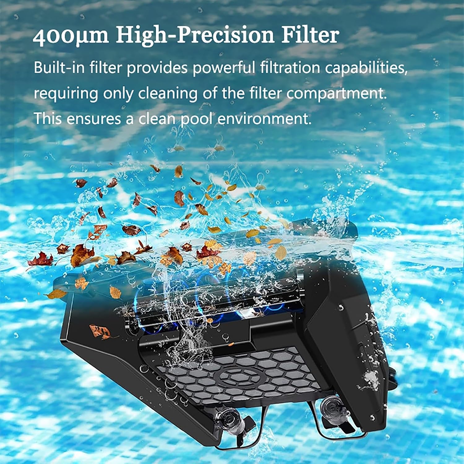 Solar Pool Skimmer, Pool Robot, Cordless Pools Vacuum, Pools Vacuum with Wall Climbing, Intelligent Route Planning, for All Types & Water Surface Cleaning