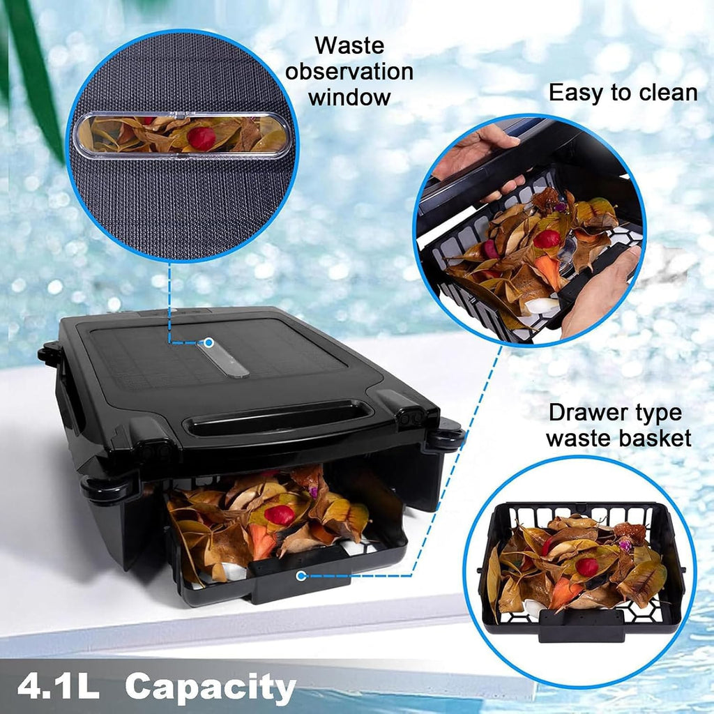 Pool Cleaning Robot, Solar Powered Above Ground Pool Skimmer, Fast Dual Charging, Stronger Suction, Automatic Obstacle Avoidance, for Above Water Pools