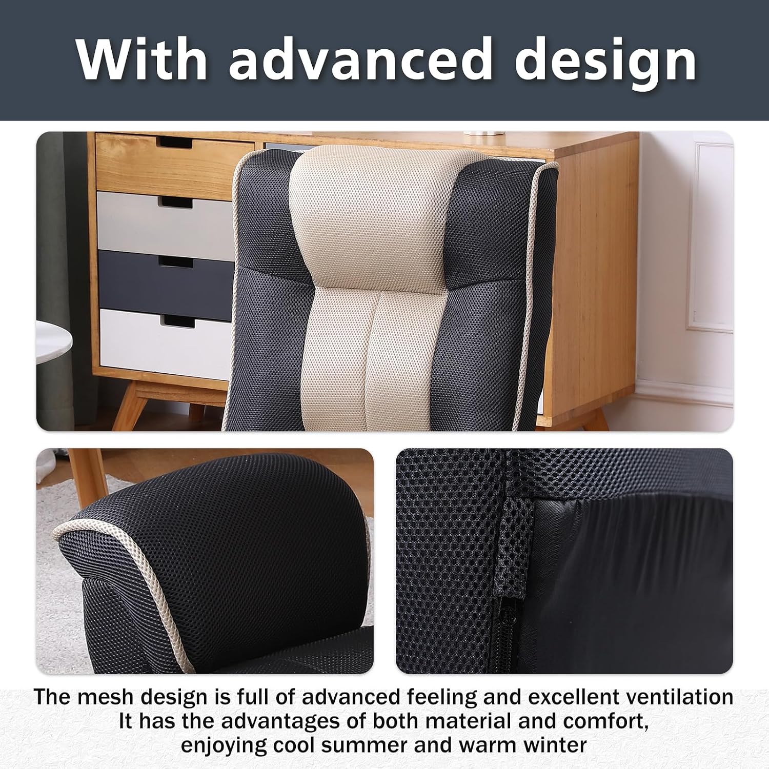 360 Degree Swivle Adjustable Floor Chair, Chaise Lounge Indoor, Folding Lazy Sofa with Armrests and Side Pocket Adults Gaming Chairs for Living Room, Bedroom Factory Price 201 (BK-GR)