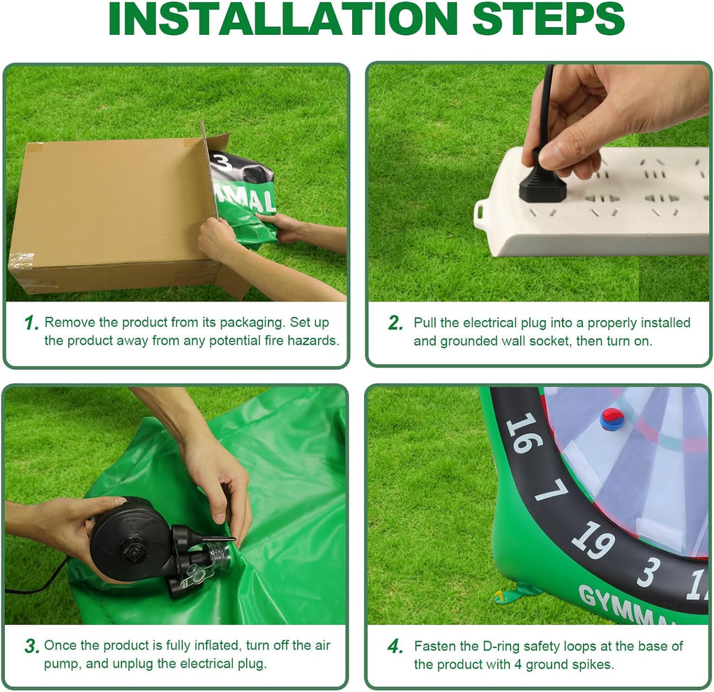 Giant Dart Board Inflatable with Pump, Outdoor and Indoor Soccer Sport Kick Dartboard for Kids and Adults, Waterproof Darts Board Yard Game with 20 Golf Balls, 4 Sticky Balls, 2 Soccers