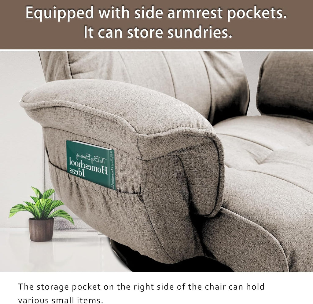360 Degree Swivle Adjustable Floor Chair, Chaise Lounge Indoor, Folding Lazy Sofa with Armrests and Side Pocket Adults Gaming Chairs for Living Room, Bedroom Factory Price 201 (BE)
