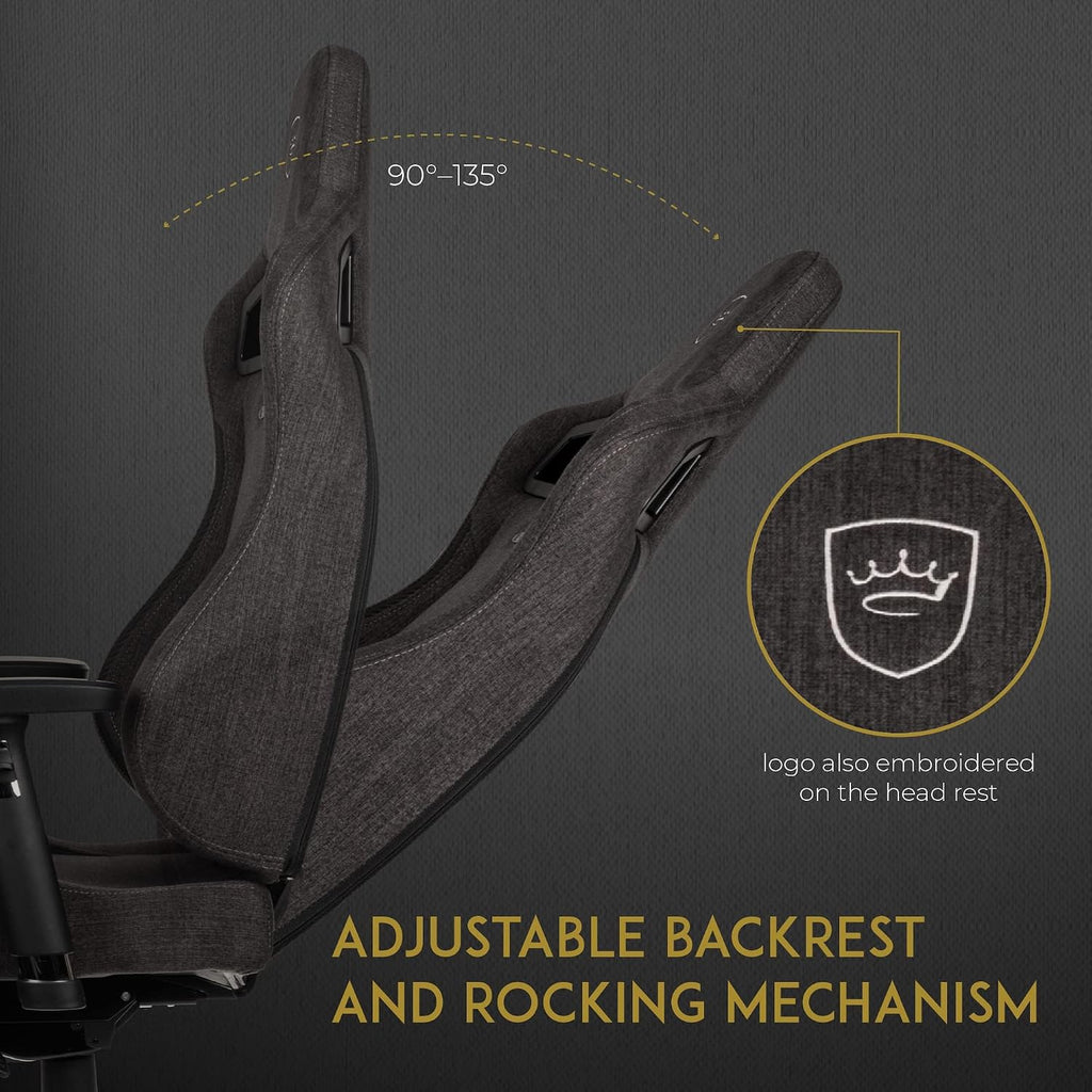 noblechairs Epic Reclining Gaming Chair and Reclining Office Chair, Textile Fabric, Tx Anthracite