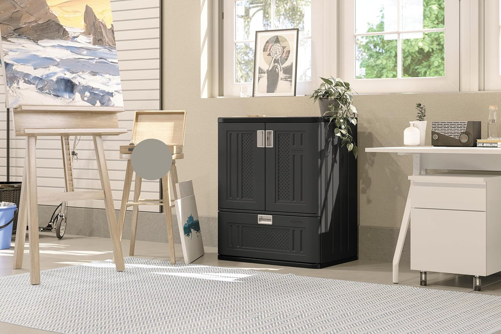 Suncast Single Drawer Base Storage, Black