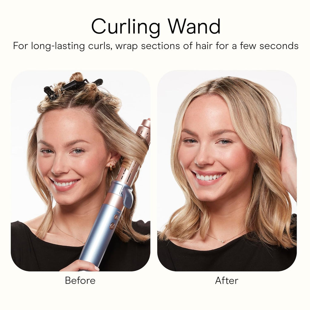 INFINITIPRO by CONAIR DigitalAIRE Multi Hair Styler, Air Styling System for Curls, Waves, Blowouts & Volume, 4 Attachments to Personalize Your Look Plus Storage Bag, Light Blue