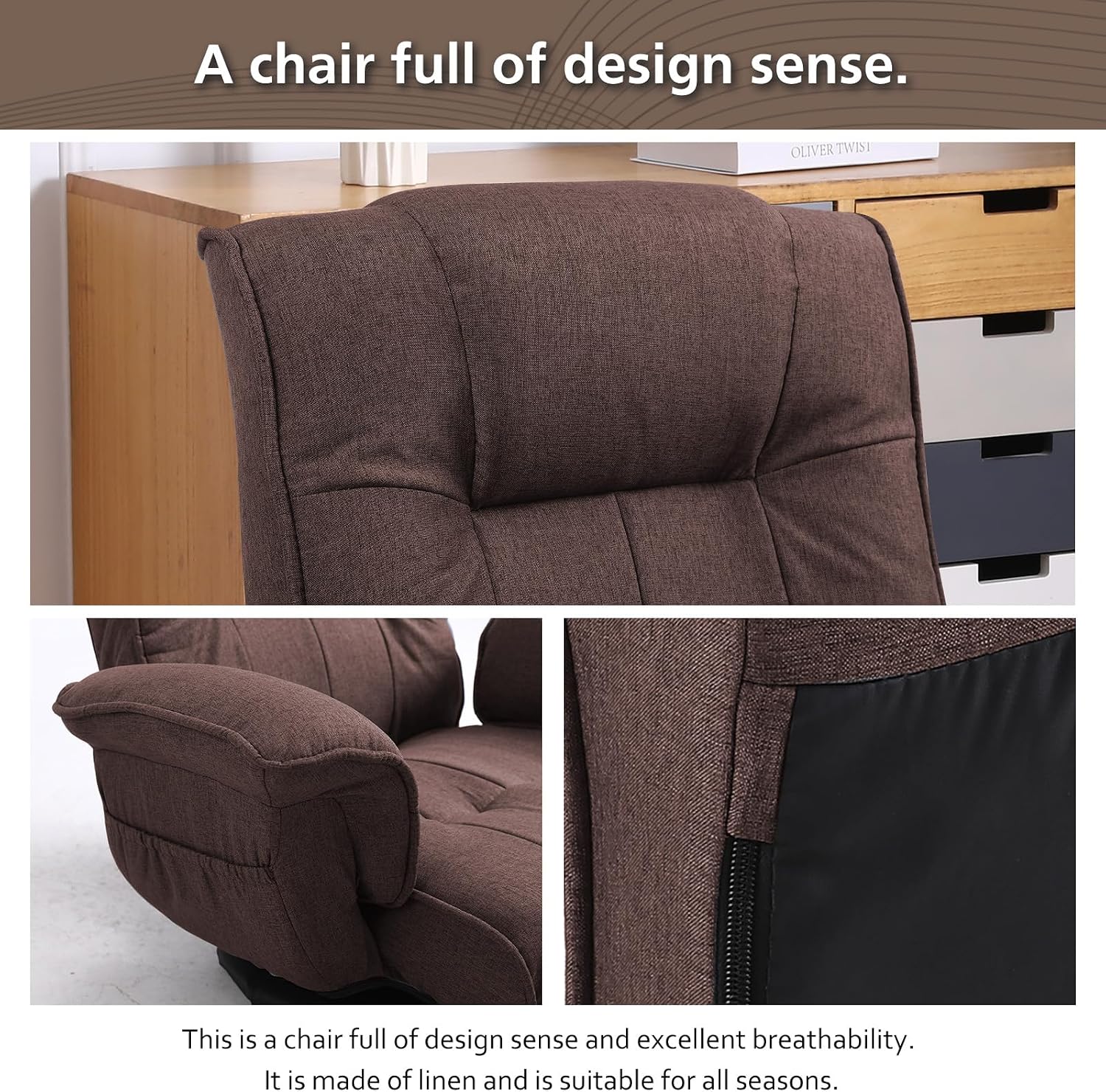 360 Degree Swivle Adjustable Floor Chair, Chaise Lounge Indoor, Folding Lazy Sofa with Armrests and Side Pocket Adults Gaming Chairs for Living Room, Bedroom Factory Price 201 (CO)
