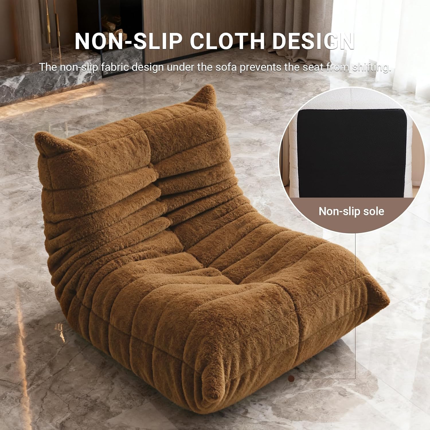 Giant Bean Bag Chair for Adults, Comfy Chair for Bedroom, Memory Foam Chair Reading Chairs for Living Room, Lounge Chair Indoorg, Floor Couch with Meditation