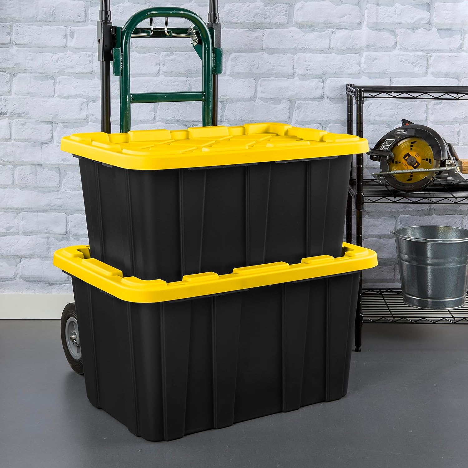 Sterilite 24-Pack Industrial Tote, Plastic Storage Container Bins with Lids, 17 Gallon - Heavy-Duty Organizing Containers for Closet, Bathroom, and Office