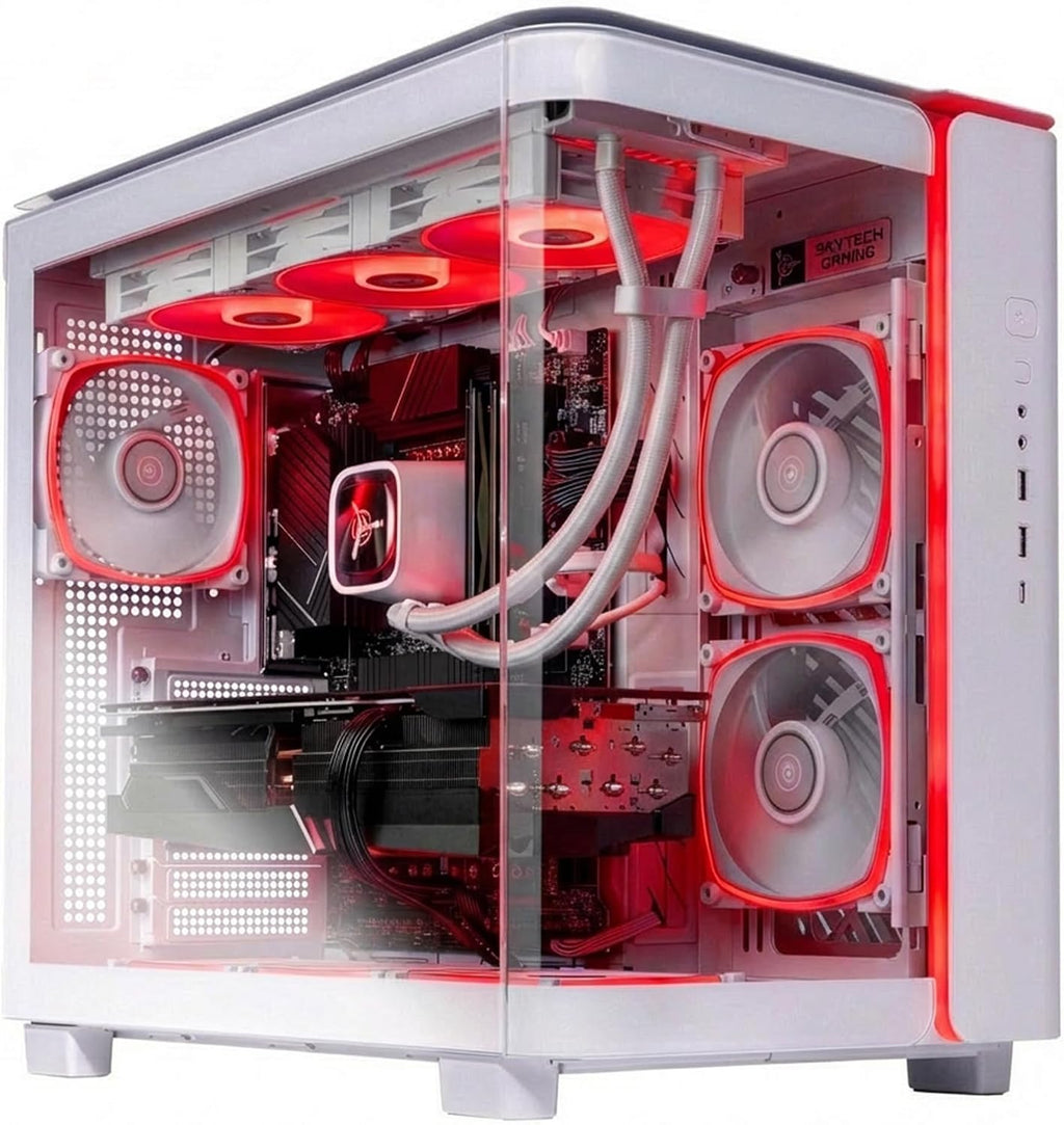 Skytech Gaming King 95 Gaming PC, AMD Ryzen 7 9800X3D 4.7GHz, AMD RX 9070XT 16GB VRAM, 2TB Gen4 NVMe SSD, 32GB DDR5 RAM 6000, 1000W Gold PSU, 360 ARGB AIO, WI-FI 5, Windows 11, Desktop