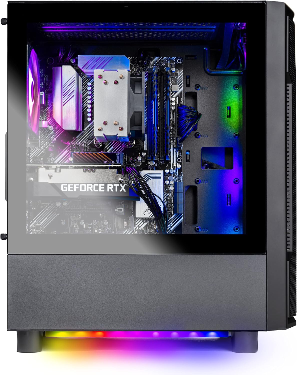 Skytech Shadow Gaming PC Desktop, Ryzen 7 5700 3.7 GHz (4.6GHz Turbo Boost), NVIDIA RTX 4060 8GB GDDR6X, 1TB SSD, 16GB DDR4 RAM 3200, 650W Gold PSU, Wi-Fi, Win 11 Home