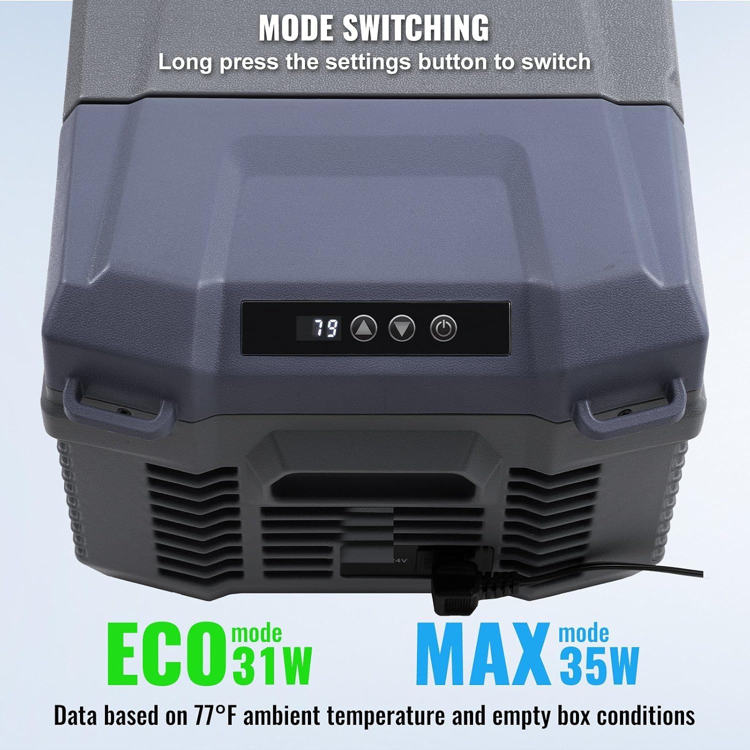 Portable Car Refrigerator Freezer 15L, Compressor 12V/24V & AC, Rapid Cooling, Single Zone, -20°C to 20°C, Quiet Operation for Road Trips, Camping & RV