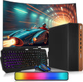 TechMagnet HP G4,AMD Pro A10-9700 R7 Dark Single Premium Gaming Desktop Computer PC,GT 1030 2GB GDDR5,16GB RAM,512GB SSD,32 Inch Curved Monitor,AI-Enabled RGB KBM,RGB Soundbar,Windows 11(Renewed)