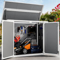 DWVO 41 Cu.ft Horizontal Resin Storage Shed, All Weather 4.7x2.5 FT Outdoor Garden Shed with Hydraulic Struts, 3 Locks, Lockable to Floor for Garden Tools, Trash Cans, Gray