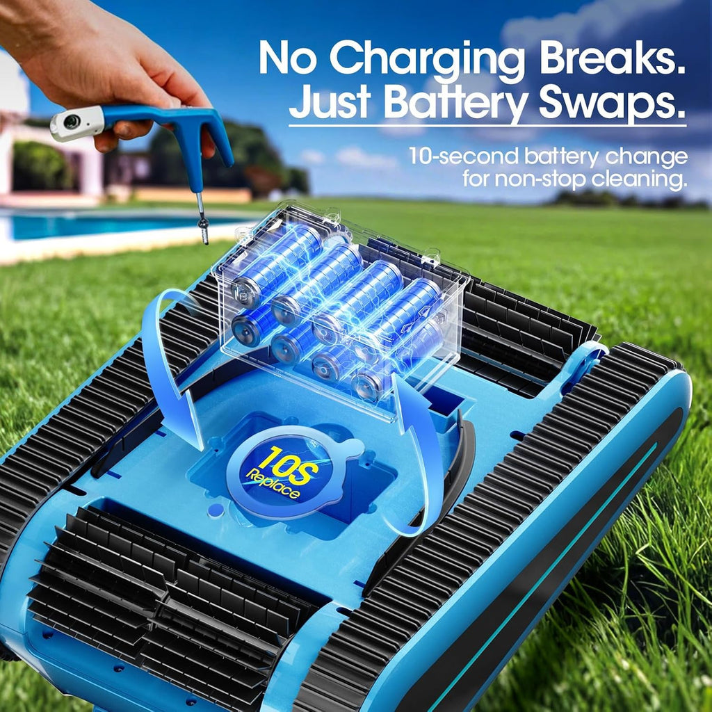 Cordless Robotic Pool Cleaner, Pool Vacuum 180W Brushless Motor, 45000Pa Suction, Wall & Waterline Climbing, Auto Path Mapping, for Pools up to 2150 Sq.Ft.