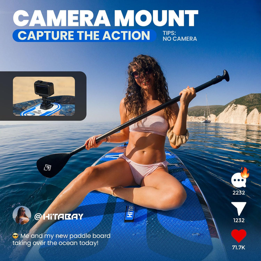 Inflatable Stand Up Paddle Board 10'6' All-Around SUP Kit - Lightweight (16 lbs), Stable & Durable, Camera Mount & Complete Accessories - SUP Board for Beginners & All Skill Levels