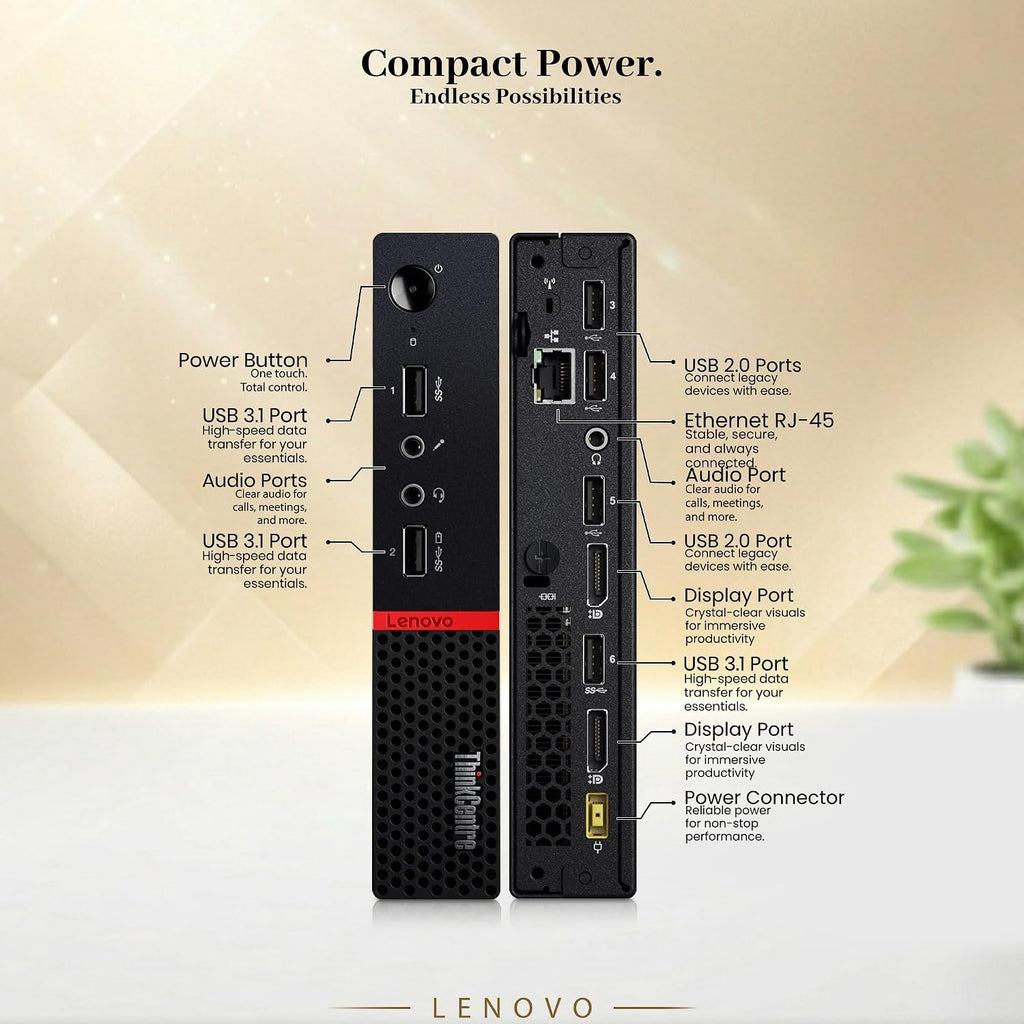 Lenovo ThinkCentre M715q Tiny Mini Desktop PC | AMD PRO A12-9800E | 16GB DDR4 RAM | 256GB SSD | New 24' LCD | Wi-Fi | Windows 11 Pro | Wireless Keyboard & Mouse | Compact Business Desktop (Renewed)