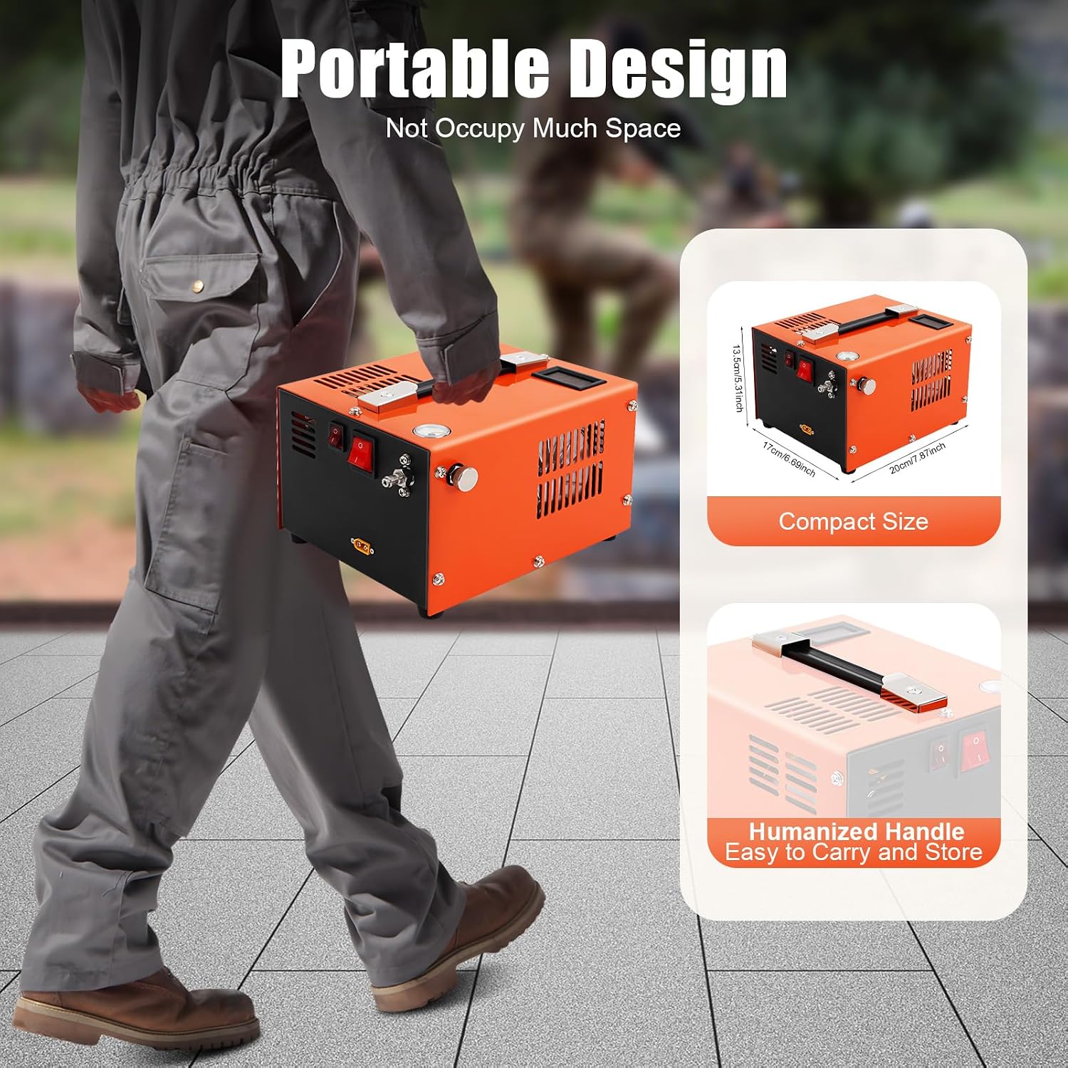 12V 30Mpa Electric Air Compressor, 300 Bar 4500Psi Portable Built-in Transformer Air Compressor Air-Gun High Pressure Pump Transformer with Fan Cooling System & LED Display