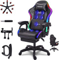 Gaming Chairs with Speakers and LED Light,Ergonomic Pro Gaming Chair with Full Massage Lumbar Support,Racing Chair for Adults Teens Gamer.,Black