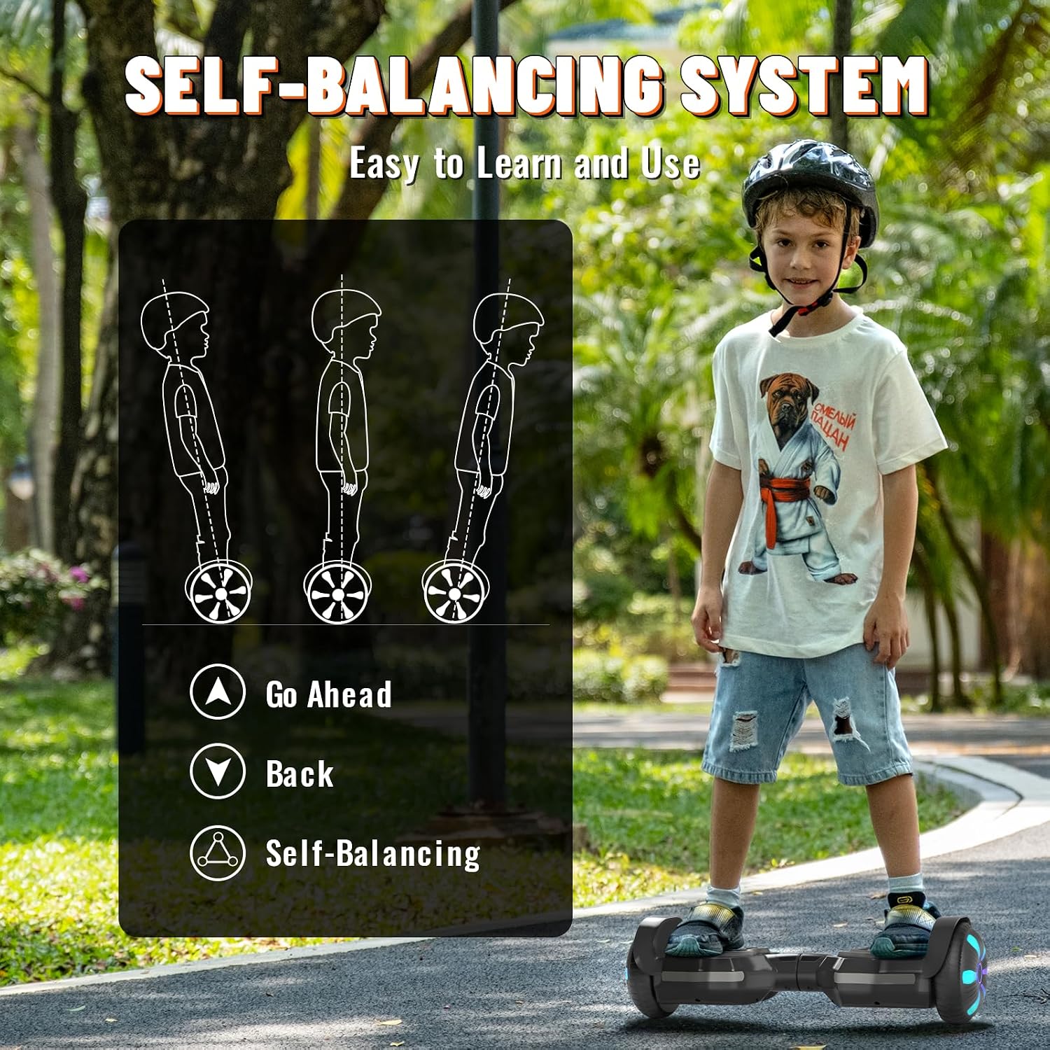 SIMATE Scooter, Bluetooth Speakers and LED Light-Up Wheels, APP Control, Dual 250W Motors, 8.5 mph Max Speed & 8.5 Miles Max Range, Gifts for Kids Adults Girls Boys