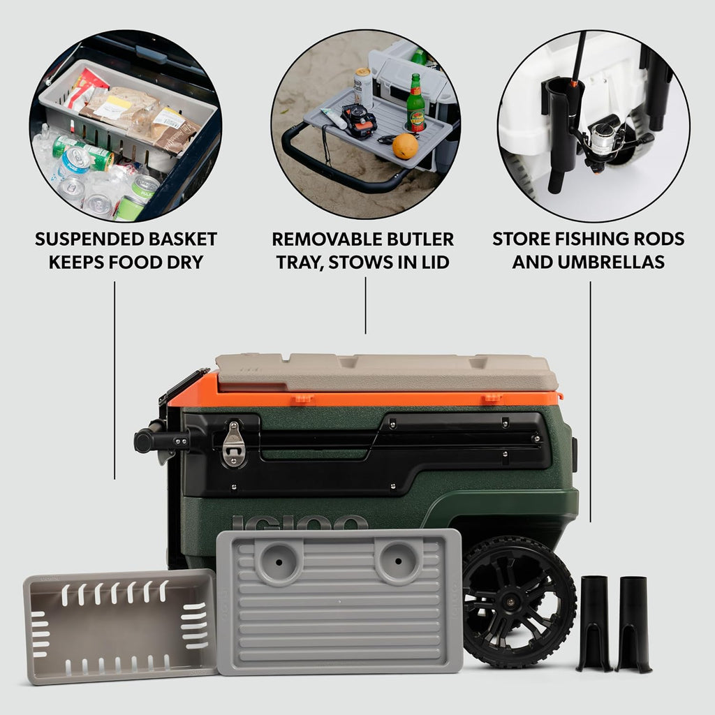 Igloo Trailmate Journey 70Qt Wheeled Cooler | Insulated Hard Shell Ice Chest