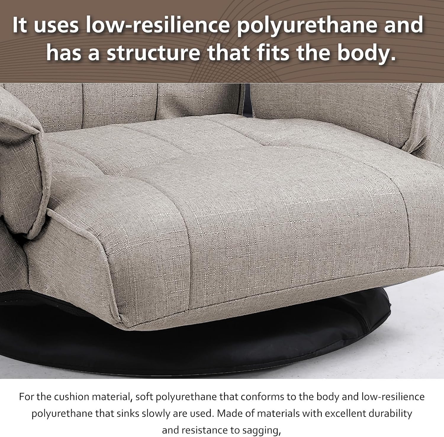 360 Degree Swivle Adjustable Floor Chair, Chaise Lounge Indoor, Folding Lazy Sofa with Armrests and Side Pocket Adults Gaming Chairs for Living Room, Bedroom Factory Price 201 (BE)