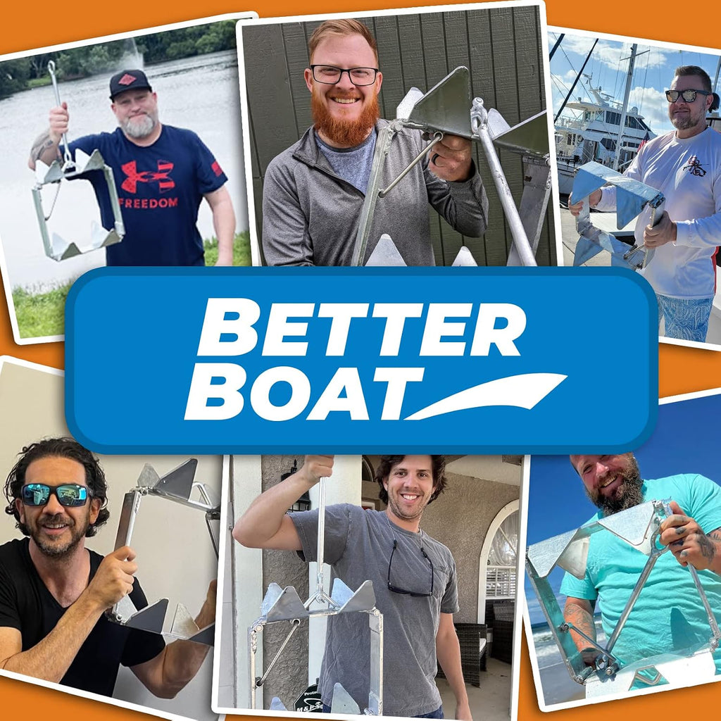 Better Boat Box Anchor for Boats, Folding Boat Anchor Hot Dip Galvanized, Double Sided Slide Anchor for Pontoon Fishing and Cabin Cruiser, Multiple Sizes