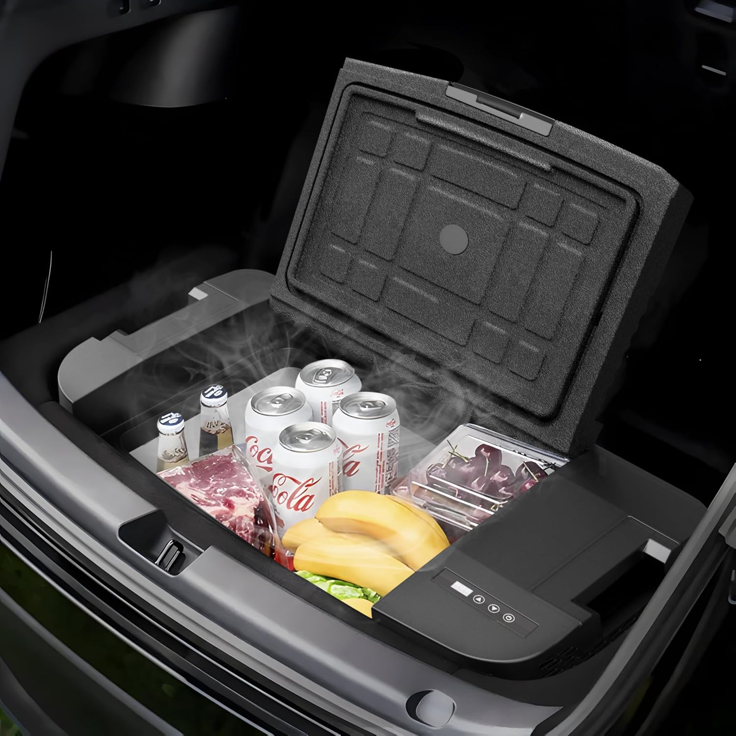 Car Refrigerator for Tesla Model Y, 【APP Control】 37QT(35L) -4℉~68℉ Car Fridge 12V Refrigerator for Tesla Model Y, Trunk Portable Freezer for Camping Tailgating Road Trip Home 12/24V DC&120~240V AC