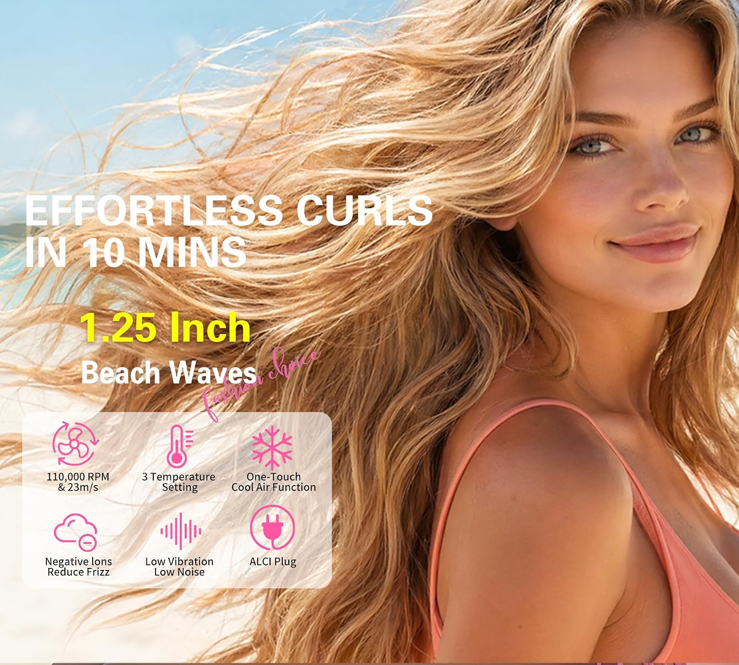 ABNER 6 in 1 Professional Hot Air Styler Auto Curler - Powerful Hair Dryer Brush & Straightener Set, Fast Drying Curling Volumizing Straightening, Styling Without Heat Damage, for All Hair Lengths
