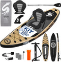 SereneLife Inflatable Stand Up Paddle Board and Detachable Seat - SUP Paddleboard Set for Adults and Youth, 32' Wide Design with Non-Slip EVA Deck Pad and Marine-Grade Materials, 350 lbs Capacity